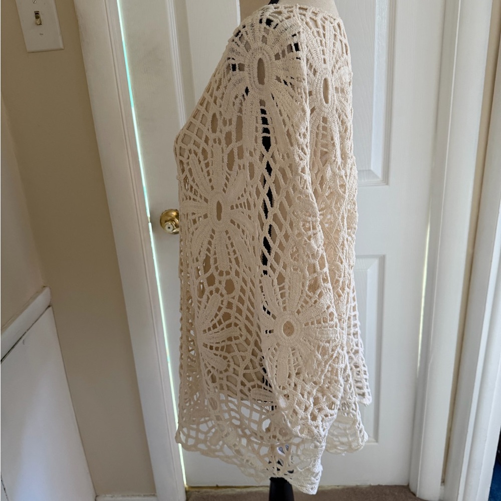SHEIN Beige Crochet Knit Top - Picture 2 of 5